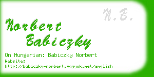 norbert babiczky business card